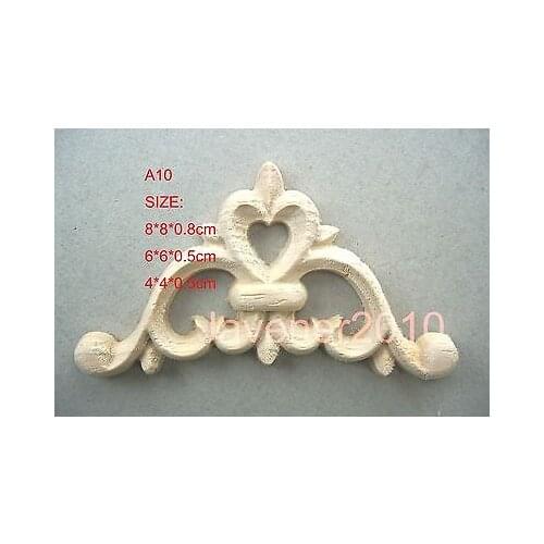 A10-8x8x0.8cm Wood Carved Corner Onlay Applique Unpainted Frame Door Decal Working carpenter Flower