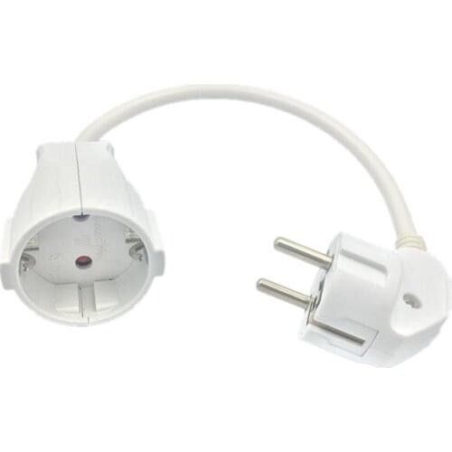 White 0.5M EU German plug socket extension power cable IEC320 16A 250V male to female server power cord 0.75 square