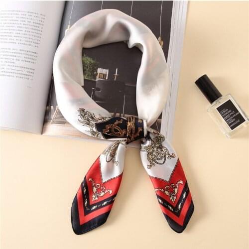 KOI LEAPING new summer decoration woman fashion scarves tassel pattern printing small square scarf scarves headscarf hot gift