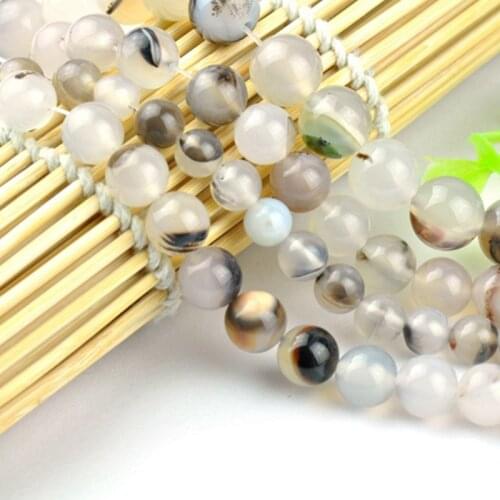 Natural Flower/water/grass agate Round Imitation Gemstone Loose Beads jewelry making 6/8/10/12mm Please select size 018012015