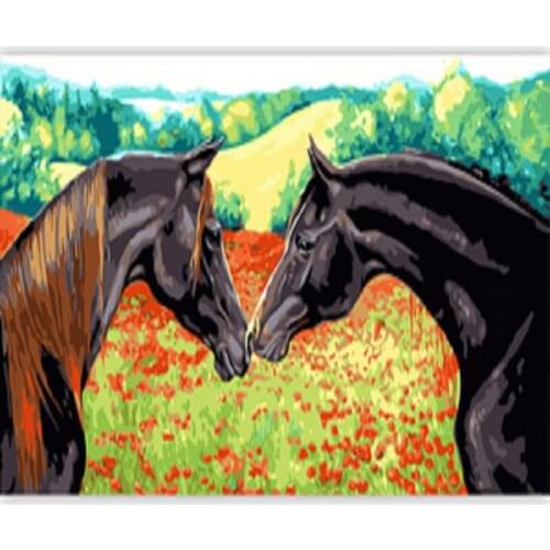 Horse Frame Painting By Number Animal Acrylic Paint DIY kits For Drawing On Canvases Coloring By Number Home Decoration Wall Art