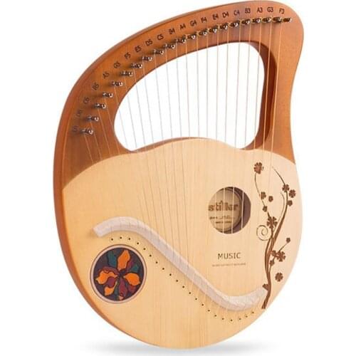 Lyre Harp,21 Metal Strings Wooden Harp Lyre Harp Stringed Instrument with Tuning Wrench for Music Lovers Beginners,Etc
