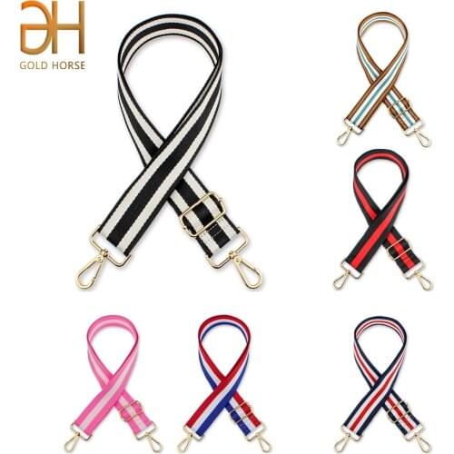 Nylon Striped Belt Bags Strap Accessories for Women Fashion Adjustable Shoulder Handbag Strap Decorative Accessories Bags