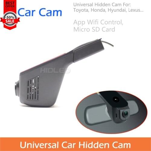 New 1920*1080P Car Wifi DVR for Universal Hidden Installation Car Camera 170 Degree Support APP Control