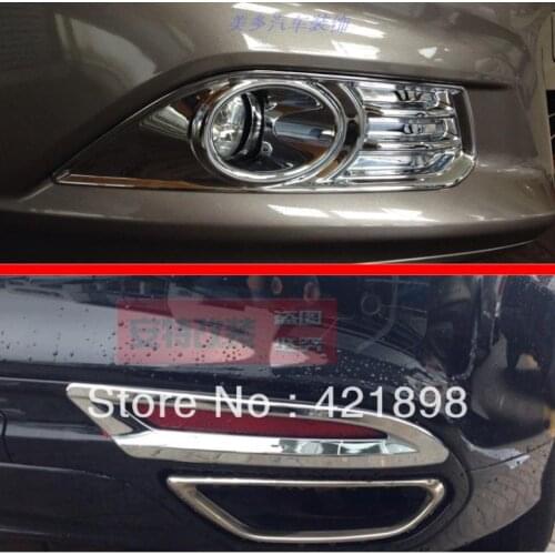 For Ford Mondeo Fusion 2013 2014 2015 ABS Chrome Front And Rear Fog Light Lamp Cover Trim