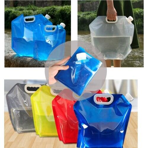 Portable Large-Capacity 5L 10L Outdoor Folding Water Bags Firm Outdoor Travel Camping Fishing Portable Folding Water Bags
