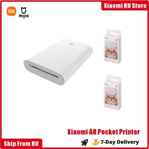 Xiaomi mijia AR Printer 300dpi Portable Photo Mini Pocket With DIY Share 500mAh pocket printer With Print Paper picture printer