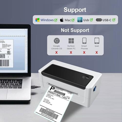 Sticker Label Printer 4 Inch Thermal Barcode Printer DHL UPS FedEx Shipping Label Print 4'' Label for Shopify eBay