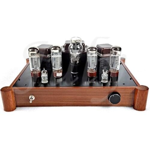 6U8 6F2 push EL34 6P3P 6L6 5881 KT88 push-pull tube power amplifier 30Wx2, 20HZ -25KHZ +-1DB, walnut case