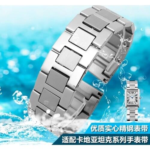Stainless Steel Watch Band for Cartier Tank Solo Claire Mens and Womens Fine Steel Watch Strap 20 22mm