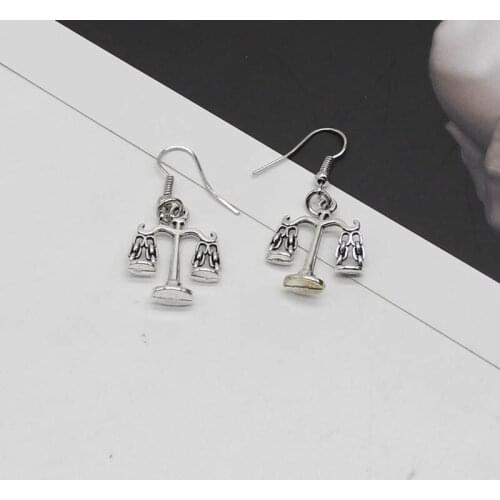 Retro Funny Justice Scale Pendant Jewelry Earrings Punk Hip Hop Trend Lady Jewelry