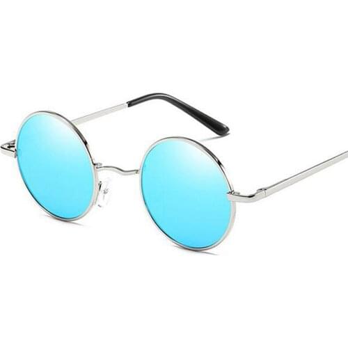 Steampunk Round Sunglasses Men Women Anti-UV Polarized Metal Frame Retro Sun Glasses Mirror gafas de sol 801