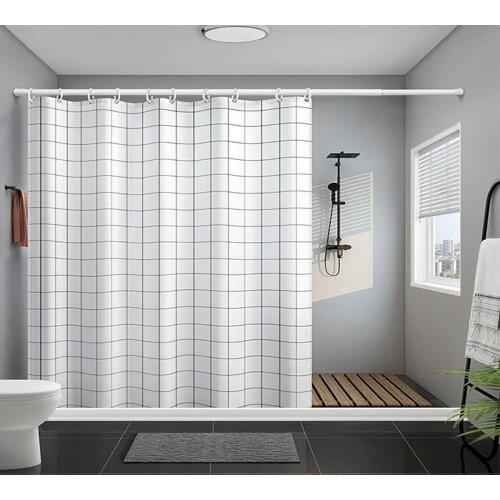 Modern PEVA Shower Curtain Good Quality 12 Free Hooks Waterproof 200*200 Bath Curtain Home Use for Bathroom Bathtub