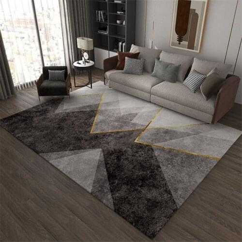 Nordic Light Luxury Geometric Carpet Bedroom Living Room Decoration Rug Bathroom Anti-slip Carpets Modern Rectangle Large Rugs