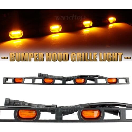 Tendtop LED Grille Lights Amber Yellow For Toyota Tacoma 2012 2013 2014 2015 Raptor Style Marker Grill Lamp Auto Replacement