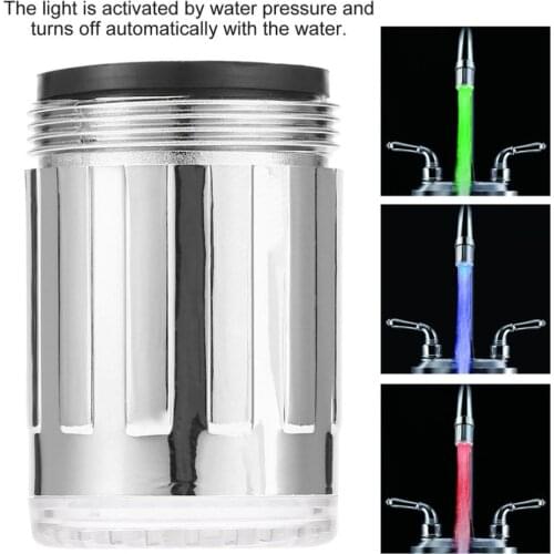 Kitchen LED faucet Water tap Taps accessory temperature faucets sensor Heads attachment on the crane RGB Glow bathroom Drop ship