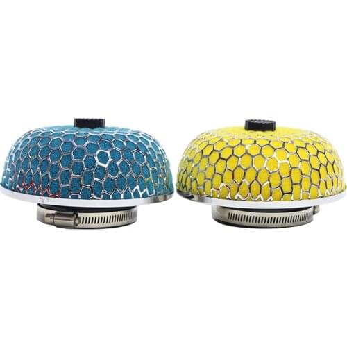 80mm High strength blue yellow air filter Round Mushroom Design Air Filter Car Intake Flow Cleaner Supply Air Filter universial