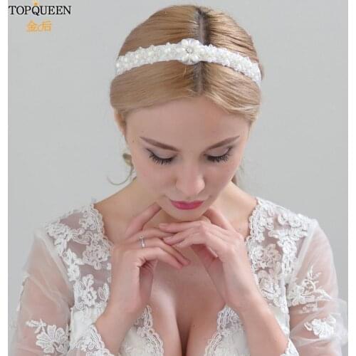 TOPQUEEN H155 Bridal Headband Hair Jewelry Women Bride Party Elegant Pearl Wedding Hair Accessories Hairbands Women Party Gift