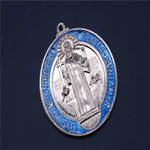 100 pieces / large Saint Benedict Cross Medal amulet character Benedict Medal holder charm medal jewelry