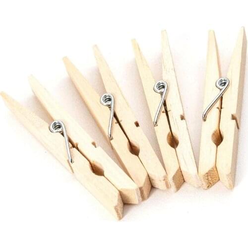 100Pcs Clothes Pins, Durable Wood Clothing Pegs, Strong Grip, Rust and Moisture Resistant, Use Pin to Dry Laundry