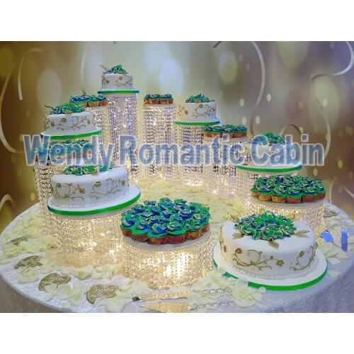 11pcs/set wedding crystal cake stand for party cake accessory cupcake stand crystal dessert pan decor birthday cake stand