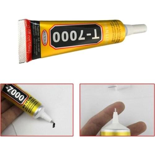 15/50ml T7000 Screen Frame Super Repair Black Glue For Mobile Phone High Elasticity Waterproof Needle Style DIY Glue