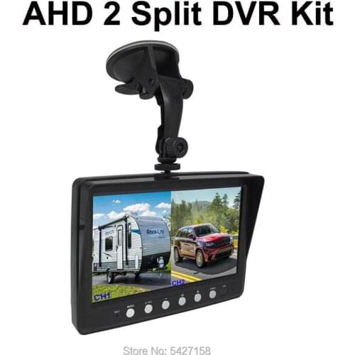 2 Channel Car DVR Kit 7 inch Vehicle Recorder with Front View Rear View Cameras 1920x1080p 2 Kinds of Brackets