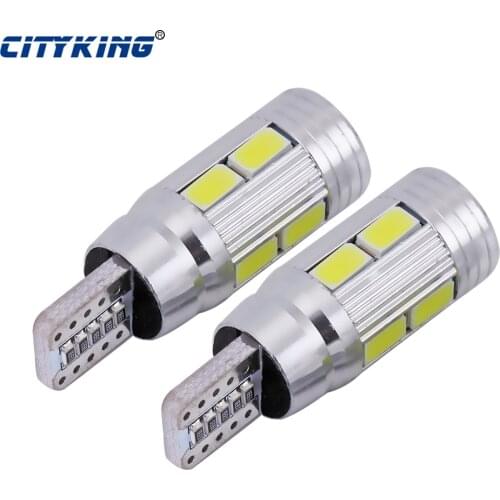 2pcs led t10 canbus,SIGNAL BULB t10 10SMD led 5630 5730 LENS FREE ERROR,Auto LED BULB lamp W5W canbus interior light