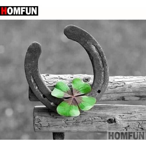 HOMFUN Full Square/Round Drill 5D DIY Diamond Painting "Four-leaf clover" Embroidery Cross Stitch 5D Home Decor A01187