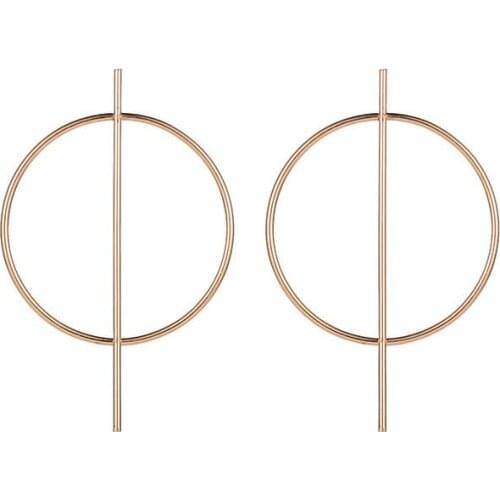 Large Golen Circles Pierced Long Metal Nails Geometric Empasitic Black Silver Plated Golden Drop Earrings Dangle Earrings Women