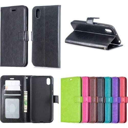 100pcs/lot PU leather Flip Wallet Case For Huawei Y5 Y6 Y7 Y9 2019 Honor 8S 8A Enjoy 9 with Figherprint Hole TPU in inner Case