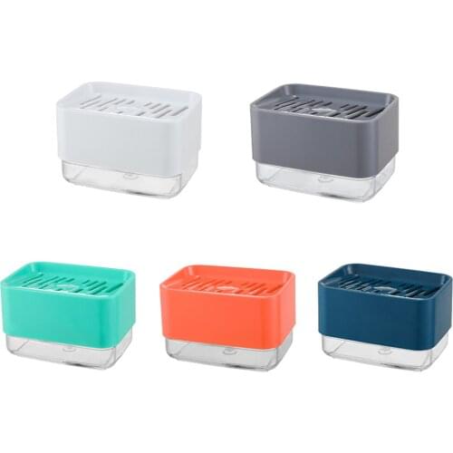 Kitchen Dish Soap Dispenser 2-in-1 Soap Sponge Tray Holder superior