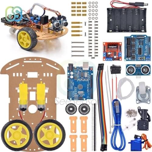 Avoidance Tracking Motor Smart Robot Car Chassis Kit Speed Encoder Battery Box 2WD Ultrasonic Module For Arduino DIY Kit