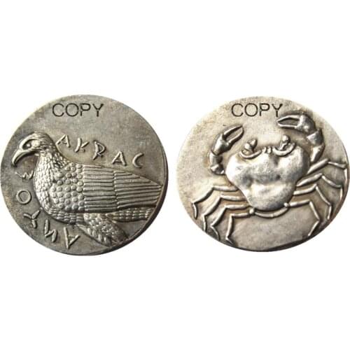 G(35) Ancient Greek Silver Tetradrachm Coin From Akragas Sicily - 450 BC Silver Plated Copy Coins