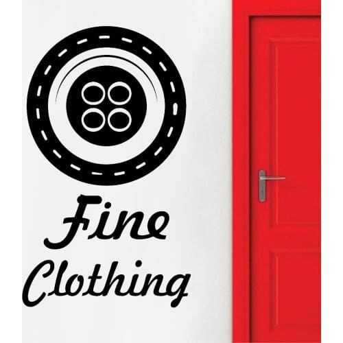 Fine Clothing Wall Decals Sewing Studio Button Decor Clothes Fashion Tailor Seamstress Vinyl Home Decoration Wall Stickers Z395