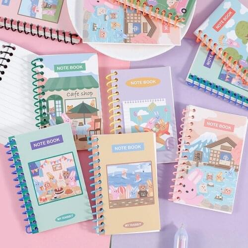 Kawaii Cartoon Animal Notebook Coil Guestbook Mini Message Notepad Diary Student Stationery Paper School Office Supplies