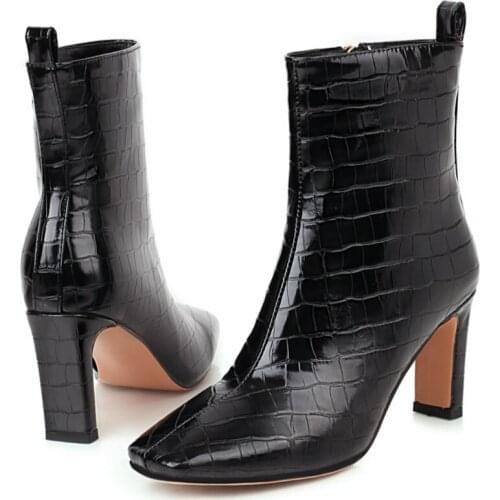 Fashion Shoes Women Autumn Ankle Boots New 2021 Short Boots For Women Sexy Heeled Cowboy Boots For Women Shoes Large Size 48