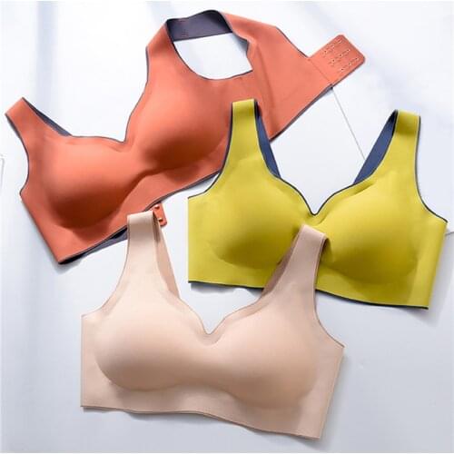 Latex Seamless Bra Push Up Bralette Underwear Bras For Women Cooling Gathers Shock-proof Female Intimate Comfortable Bra