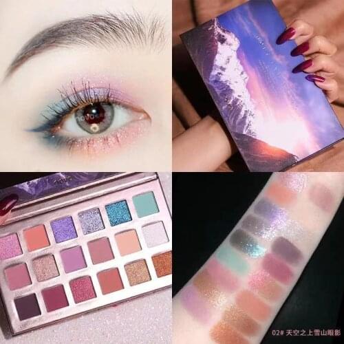 Matte Shimmer Glitter Eyeshadow Palette 18 Color Waterproof Metallic Diamond Pigmented Eyeshadow Pallete Makeup Palette Cosmetic