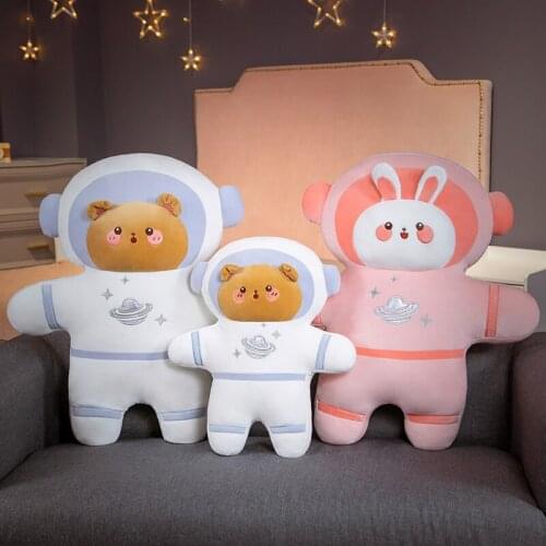 Lovely Astronaut Rabbit Plush Toys Stuffed Space Flying Soft Doll Kawaii Bear Stuffed Creative Gift Boys Kids Gift