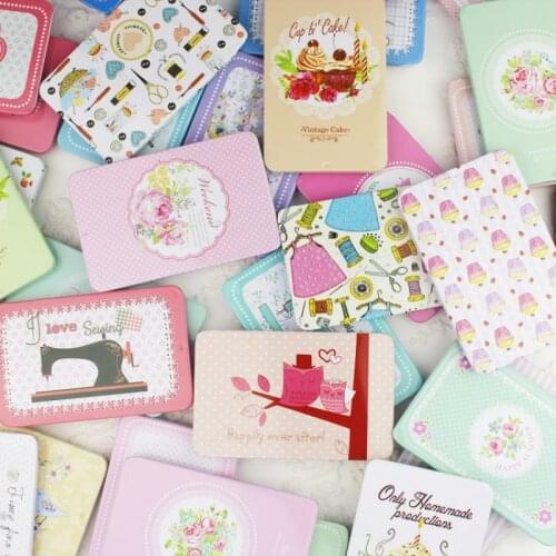 Mini Cake Sewing Machine Tin Box Portable Cartoon Bank Card Case Home Storage Box For Jewelry Candy Metal Packaging Gift Box