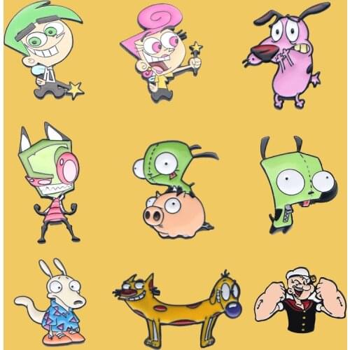 PC898 Anime Dogs Enamel Pin Brooches Cartoon Creative Metal Brooch Pins Denim Hat Badge Collar Jewelry