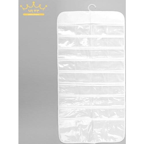 Hanging Jewelry Bag Portable Earring Ring Necklace Bracelet Jewellery Display Holder Double Sided 72 Pockets Storage Bag