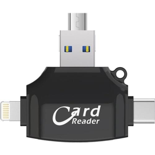 SOONHUA 4 IN 1 Card Reader Portable Memory Card Reader Adapter For Android/Type-C/PC/SLR