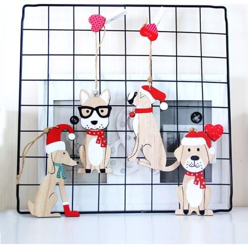 Adornos Navidad 2021 Natal Christmas Tree Decorations Wooden Dog Drop Ornament
