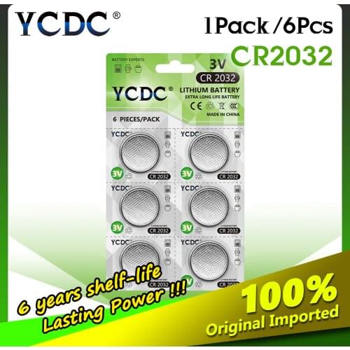 YCDC 1 card/ 6pcs PKCELL Bateria CR2032 3V Lithium Button Battery BR2032 DL2032 ECR2032 CR 2032 Lithium