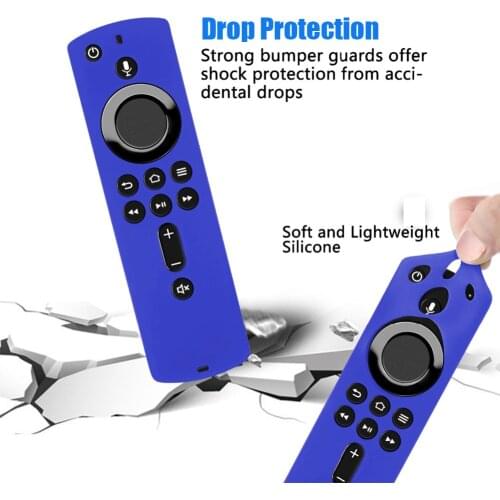 Protective Case Silicone Sleeve Shockproof Anti-Slip Replacement for Amazon Fire TV Stick 4K 2nd Gen and 3rd Gen Controlle Cover