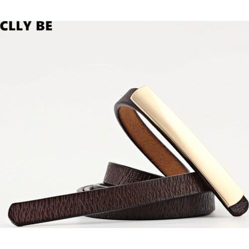 Female 100% Genuine Belts Thin Adjust Women Belt Leather Dress Cummerbunds Students Waistbands Metal Buckle Waist Strap Gifts