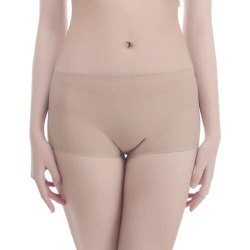 Women Boyshorts Seamless Female Boxer Ice Silk Ladies Safety Short Pants Mid Waist Summer Underwear Women Panites
