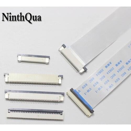 1pcs 28Pin 50/80/100/150/200/250/300mm FFC Cable 0.5MM / 1.0mm 28P Clamshell Drawer Up Down Contact FPC Connector socket